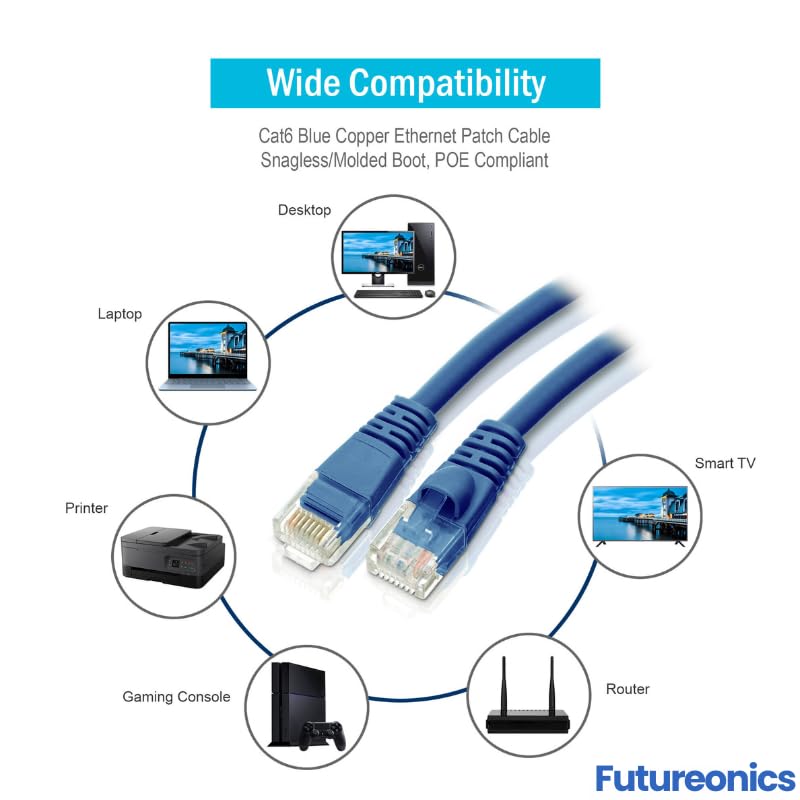 Cable Ethernet Cat 6 100 pies azul UTP pack 10 miniatura 7