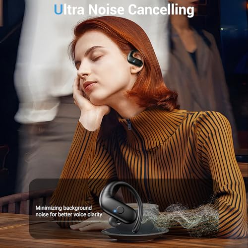 Image of for Wireless Earbuds,Sport Bluetooth 5.4 Headphones,Over Ear Buds with Deep Bass Sound,60H Playtime Clear Calls Earphones Redesigned Comfort Fit with Earhooks for Running,Meeting,Workout | 14.2mm drivers deliver rich stereo sound. Soft silicone ensures a secure, painless fit for long workouts.