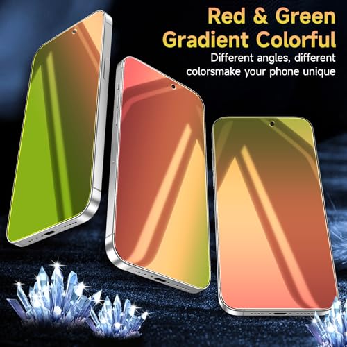 Image of 2 Pack Privacy Screen Protector Compatible for iPhone 17 Pro, Red to Green Gradient Anti-Spy Glass Film, Shatterproof, Anti-Scratch, Touch Sensitive, No Bubbles Installation Tool