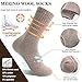 MOGGEI Womens Merino Wool Socks for Hiking Winter Warm Thick Thermal Crew Cozy Cabin Ladies Stocking Stuffers Gift Comfy Boot Work Socks 5 Pairs(Beige/Light Coffee/Grey/Dark Grey/Black(5 Pairs))