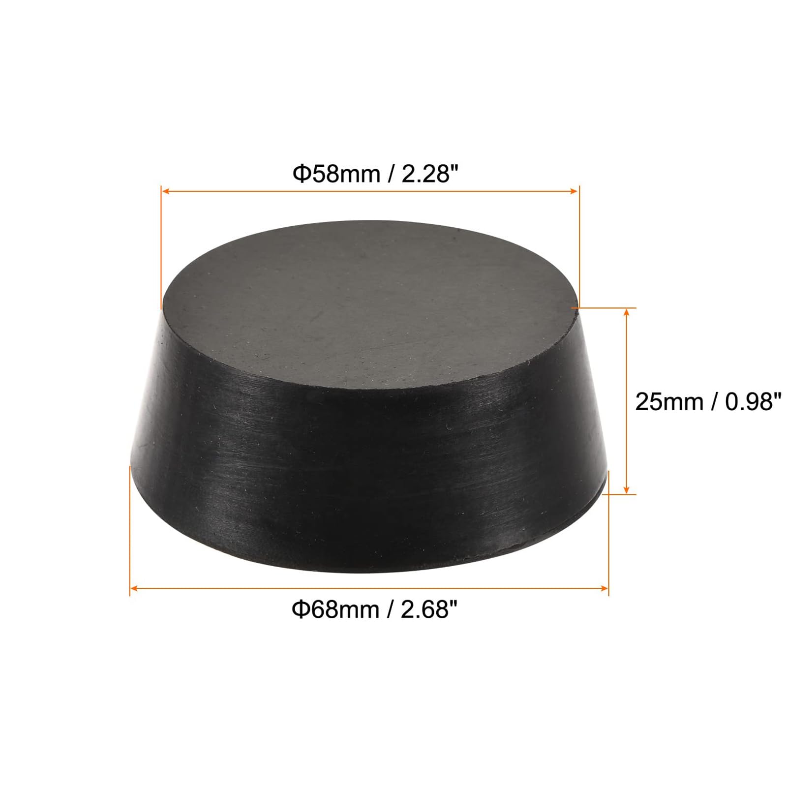 TOP-VIGOR 3Pcs Rubber Tapered Plug, 58mm to 68mm Solid Silicone Stopper - Image 2