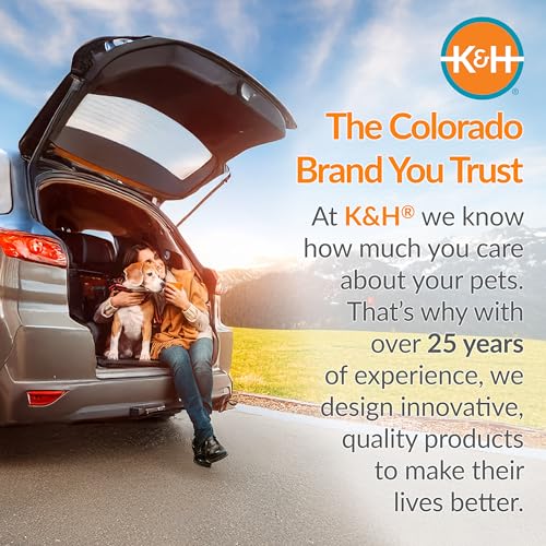 K&H PET Products Reise-Sicherheitstasche für Haustiere, Hundebox für Autoreisen, weiche Seitentasche für Katzen und kleine Hunde, tragbare Autositz-Zwinger, grau/schwarz, klein, 43,2 x 40,6 x 38,1 cm