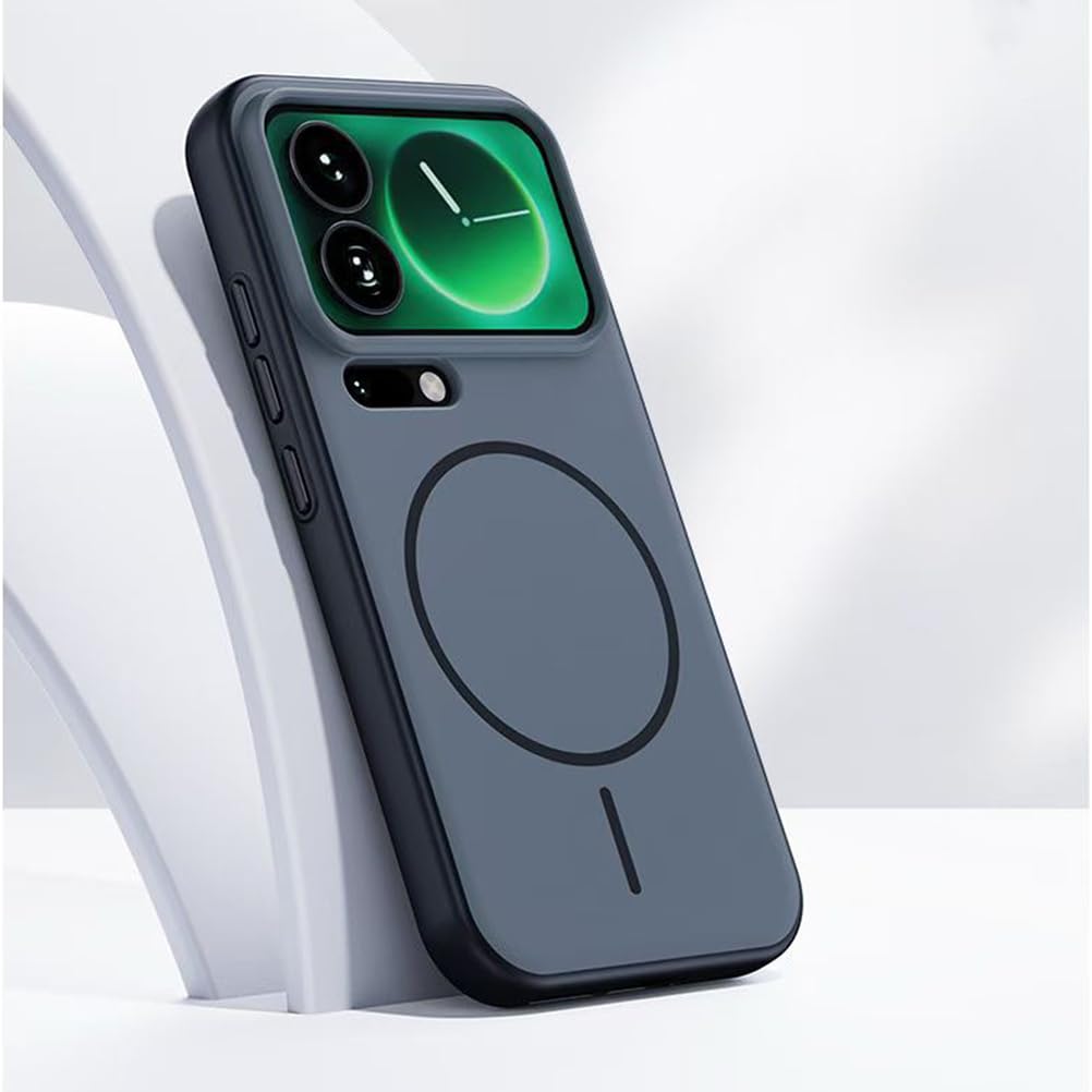 Magnetisch Hülle für Xiaomi 17 Pro Max/17 Pro/17, Dünne Gefrostet rutschfeste Schutzhülle Unterstützt Drahtlose Aufladung Handyhülle,Schwarz,17