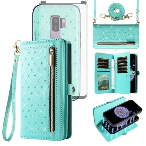 Protection Samsung Galaxy S9 Plus portefeuille magnétique amovible et étui porte-carte