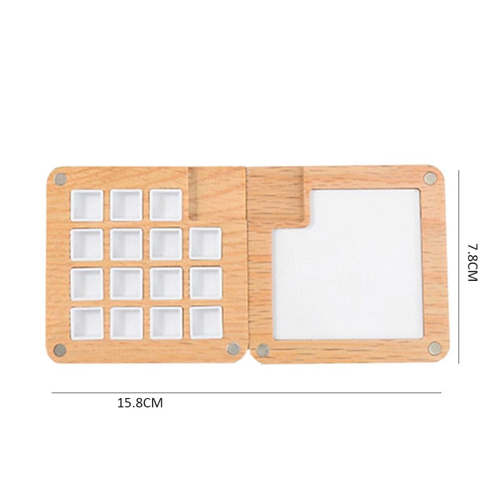Tavolozza Di Pittura In Legno Da 10x15 Cm – 36 Pozzetti Rimovibili Per Acquerelli – Idea Regalo Per Artista