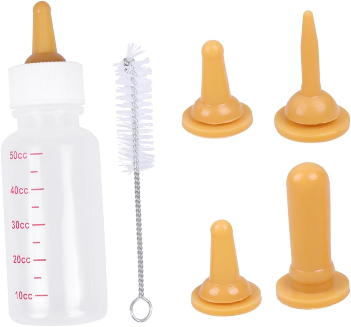 COLLBATH Pet Milk Feeder Nursing Kit with Scale Printed Bottle, Silicone | Rabbits, Newborn Puppies and Kittens, Portable Pet Feeding Tool, Small Pet Care, Pet Milk Bottle Setup