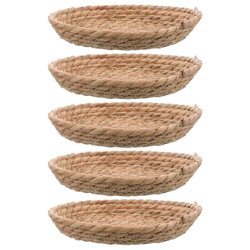 Beavorty Nidos de Pájaros Tejidos 5 Unidades Base Plana 19 21 CM para Conejera y Jaulas de Aves Pequeños como Codornices y Pollos