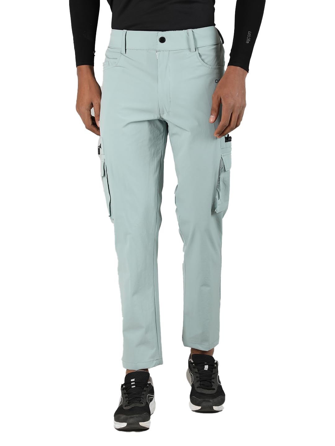 chkokko Men's Regular Fit low Rise Solid Casual Track Pant Workout Lower with Cargo Pocket-picture-37