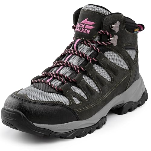 Bottines de marche imperméables Jack Walker JW1005 gris pour randonnée femme