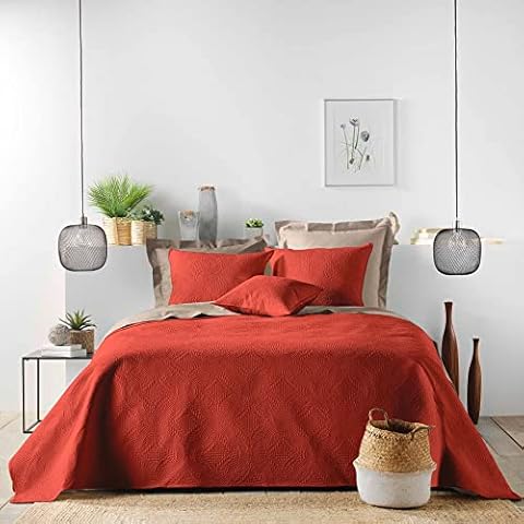 Couvre-Lit Matelassé Romane Terracotta Cover