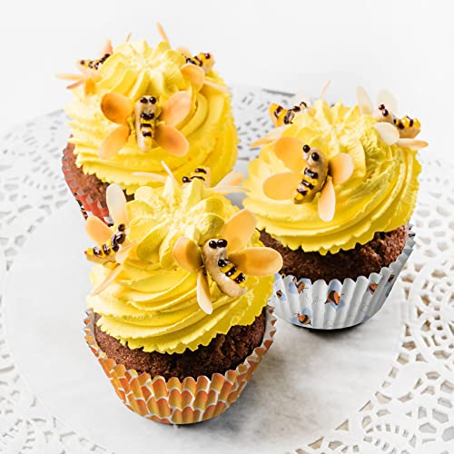 300 Pieces Honey Bee Cupcake Wrappers Bee Party Cupcake Cups Yellow Cupcake Liners For Bee Party Decorations Baby Shower Gender Reveal Party Wedding Birthday Supplies (Cute Style) #TOP1