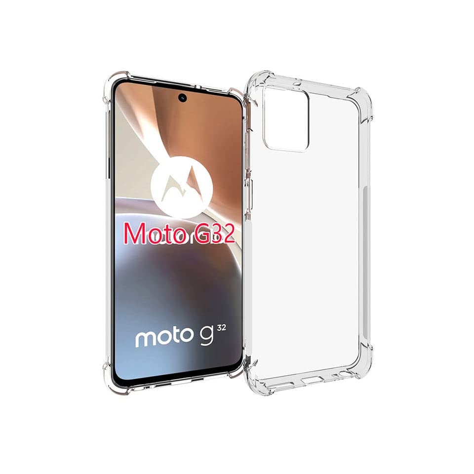 Image of Bumper || Transparent || Edge to Edge Protection Back case Cover for Moto G32 - Transparent