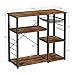 VASAGLE ALINRU Kitchen Baker’s Rack, Coffee Bar, Microwave Oven Stand, with Steel Frame, Wire Basket, 6 Hooks, 35.4