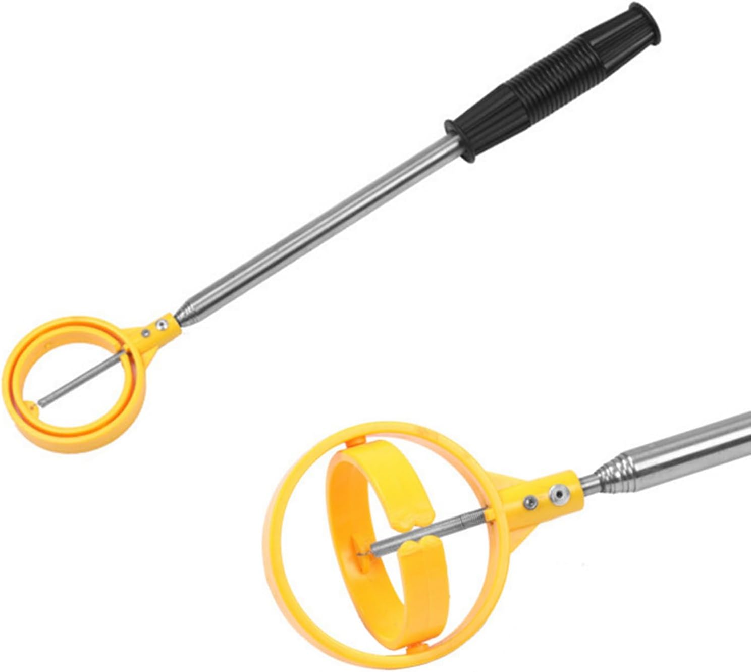 ZJchao Golf Ball Retriever, Golf Ball Retriever with Spring ReleaseReady Head and Locking Clip Golf Ball Retrievers Telescopic Yellow Golf Balls for Golf Golf Accessories for Men