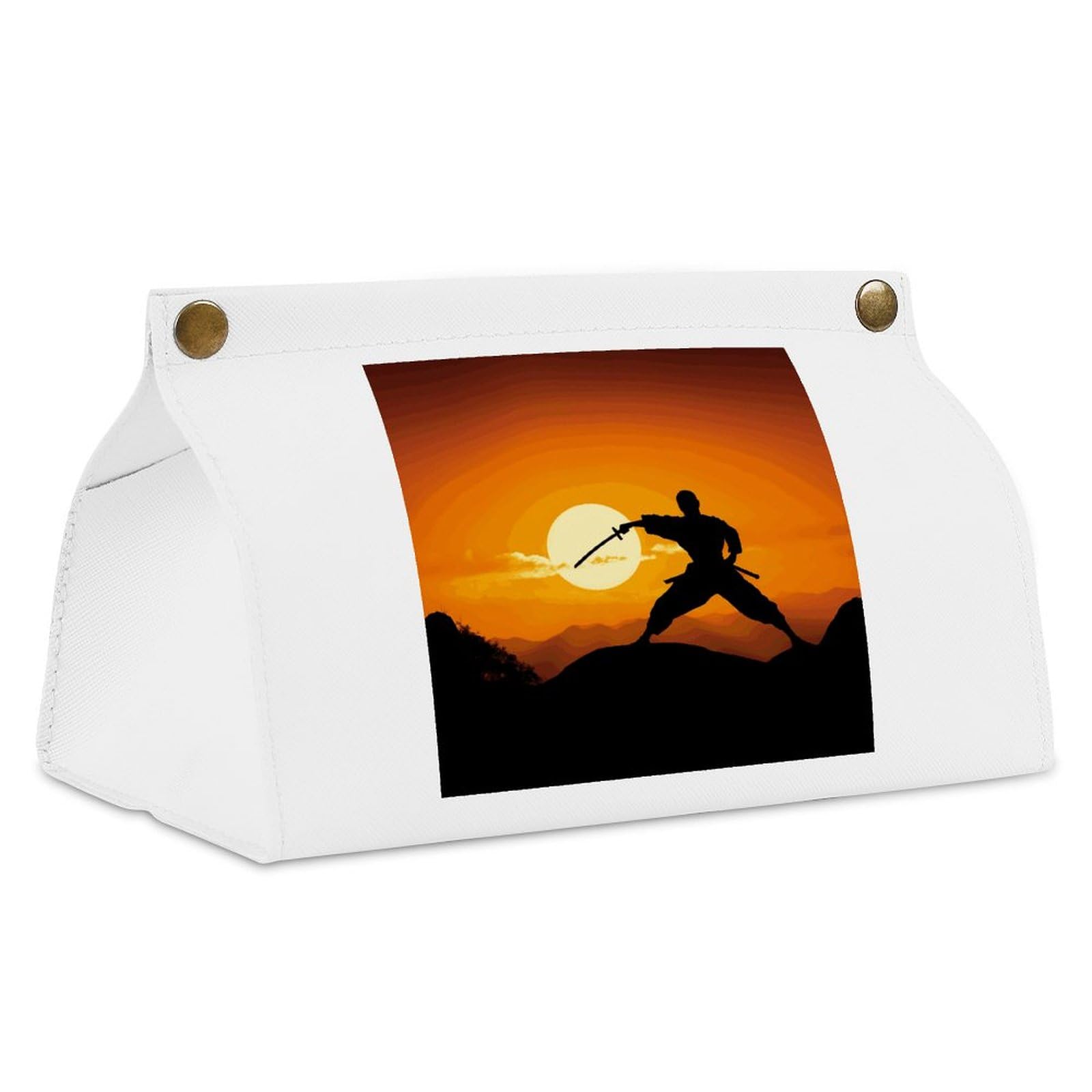 Sun Karate Silhouette Tissue Box Cover Tissue Box Holder PU Leather Tissue Box Cover Rectangle Kleenex Box Covers