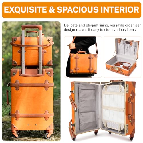 urecity Vintage Luggage Set of 3, 26 inch, 12 inch, 12.5 inch3