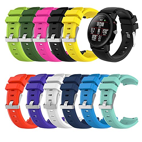 Bracelet silicone 22 mm souple et léger pour montre connectée Garmin Forerunner 745 - 7