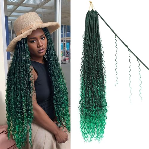 Boho Faux Locs Crochet Hair 30 Inch - 9 Packs...