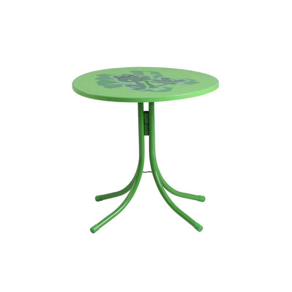 Siena Garden 672614 Froggy Set pour Enfants 2 Fauteuils Pliants + 1 Table + 1 Parasol Motif de Grenouille Acier Vert