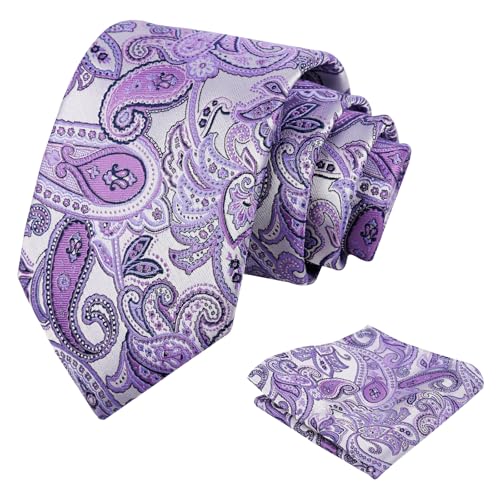 Image of Alizeal Mens 3.15'' Vintage Paisley Tie Pocket Square Set | Elegant Perfect for Banquet Wedding and Party