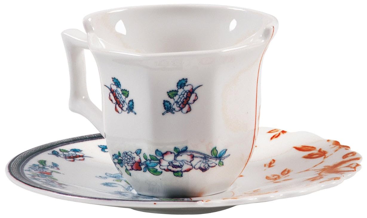 Seletti Tazzina da Caffe' con Piattino in Porcellana Hybrid-Leonia