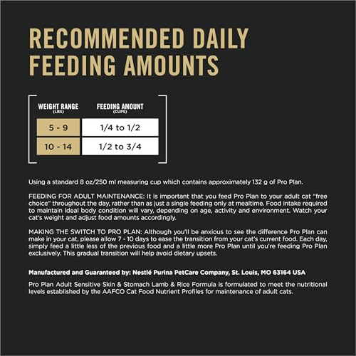 Purina Pro Plan Sensitive Skin and Stomach Cat Food, Lamb and Rice Formula - 7 lb. Bag