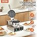 VEVOR Commercial Waffle Maker, 1230W Round Waffle Baker Machine, Non-Stick Stainless Steel Belgian Waffle Iron with Temperature and Time Control, Handle, for Restaurant Bakery Snack Bar Family