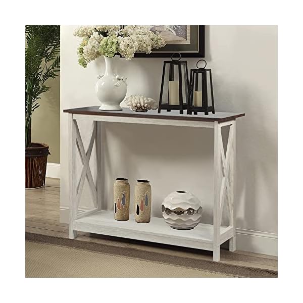 Rainbow Sophia Console Table Entryway Table Sofa Table, Modern Farmhouse Wood Console Table with 2-Tier Storage, 39 Inch, Sargent Oak/Dark Walnut