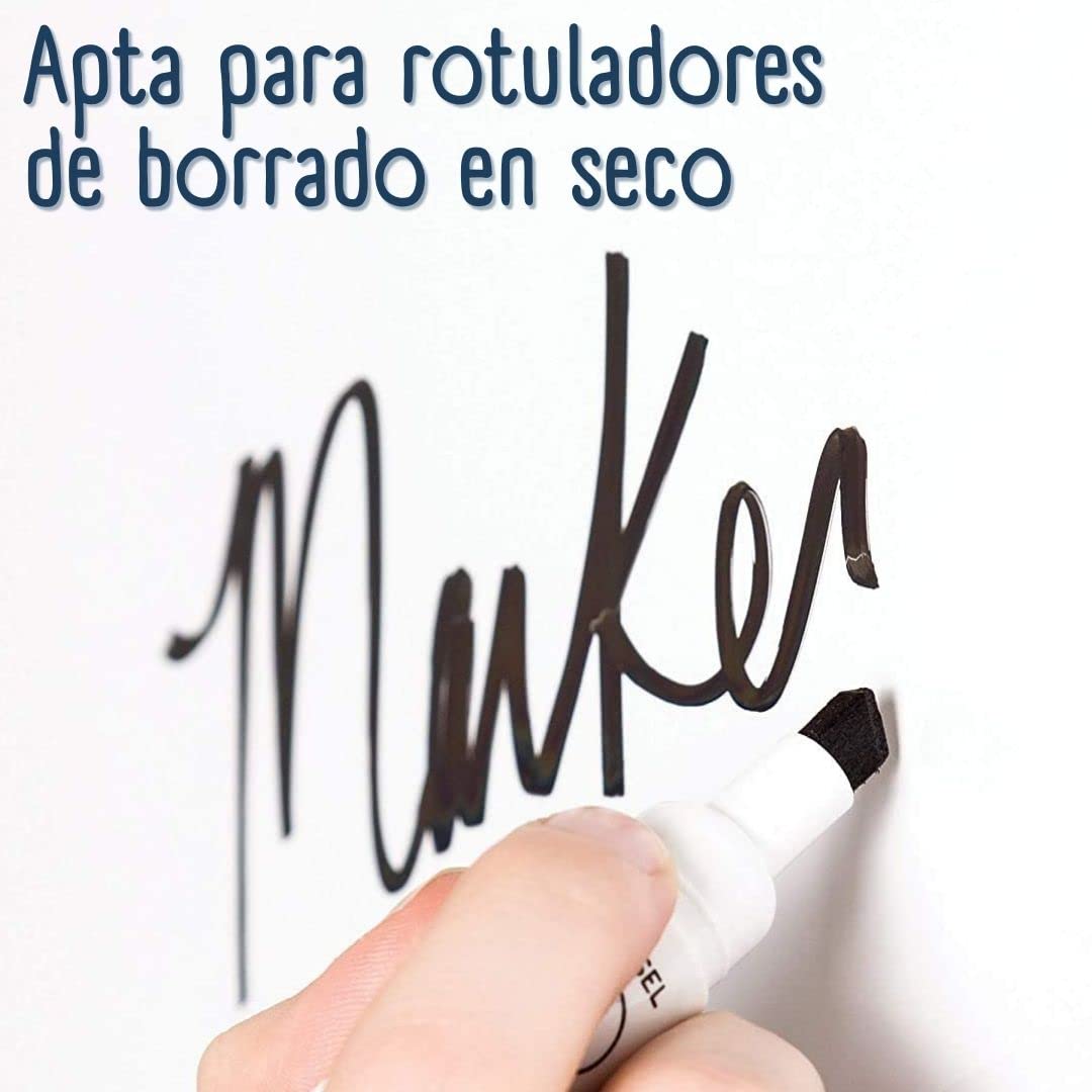 Pizarra blanca magnética con marco de madera blanca 60x40 cm borrado en seco imanes