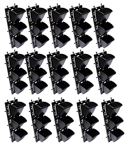Image of Bio Blooms Vertical Wall Hanging Garden Pots 15 Panel 45 PotsEasy Installation Drainage Design Indoor Outdoor Use for Vegetables Herbs Flowers M2 Model