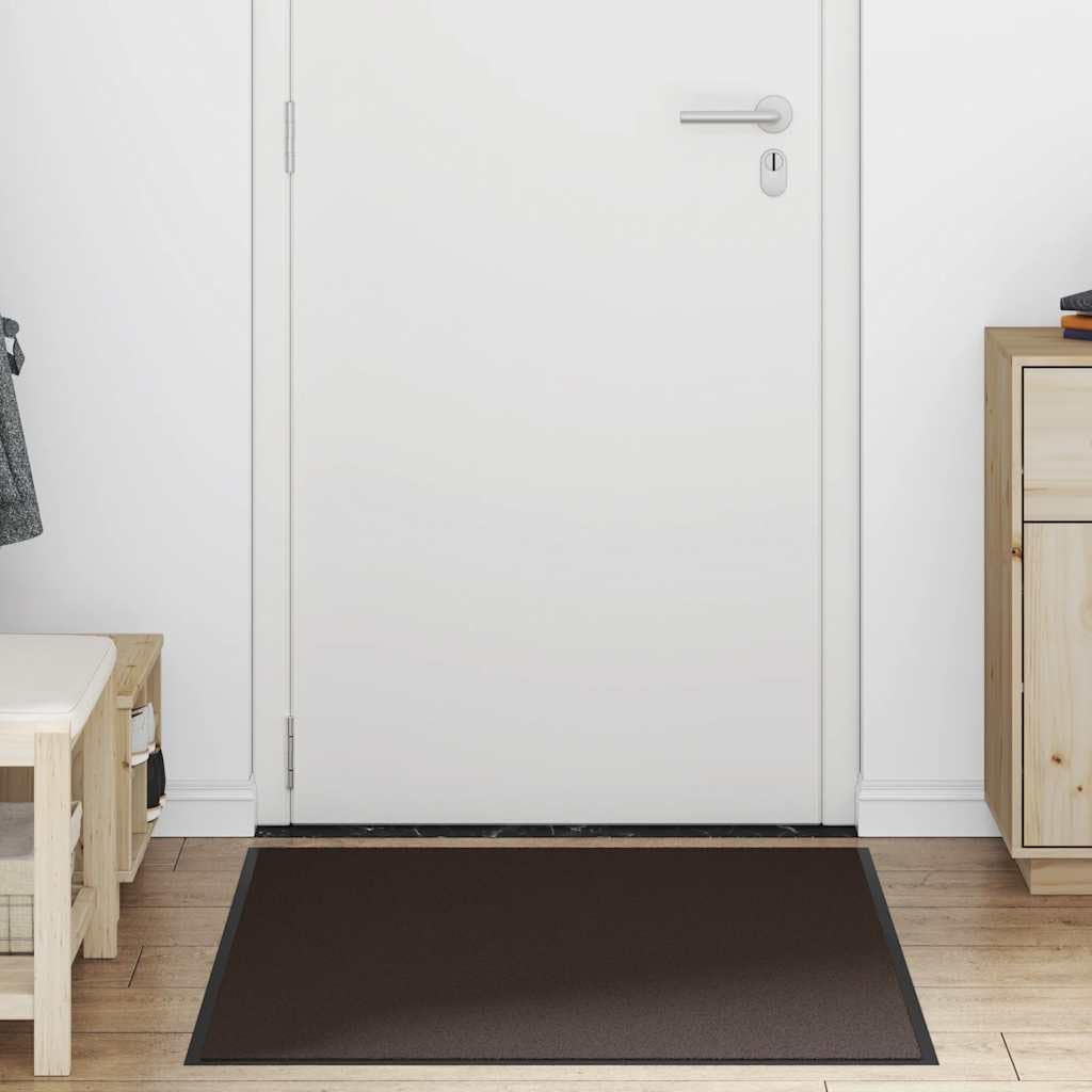 Schmutzfangmatte Braun 90x150 cm, strapazierfähige getuftete Polypropylen-Fußmatte mit Rutschfester PVC-Rückseite, Wasser- und schmutzaufnehmend, leicht zu reinigen