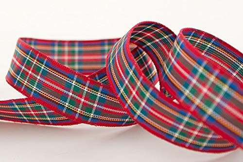 Berisfords 7622 Traditional Ribbon in Royal Stewart Plaid, 25m x 16mm