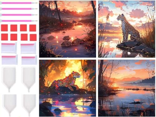 Kit Complet Diamond Painting 5D Léopard | Strass Cristal Broderie T-5233