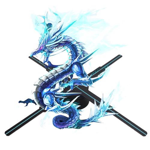 3D Hologram Fan, HD LED Holographic Fan, 19.69 inch Hologram Advertising Machine with 586 LED 1800x586P, Holographic Display for Business Stores, Shops, Holidays (US)