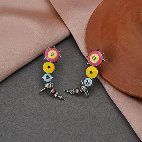 Folklore Enamel Cuff Earrings