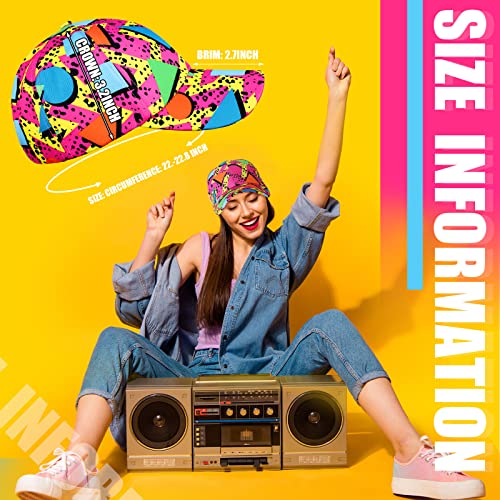 Xtinmee 4 Pcs 80S 90S Vintage Baseball Caps 3D Print Funny Trucker Hats Retro Hats For Men Women Adjustable Unisex Caps For Beach Disco Party, Multi Color #TOP1