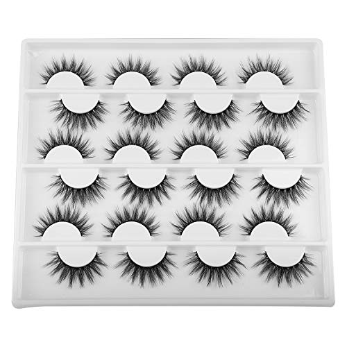 Ruairie Fake Eyelashes, 12 Pairs False Eyelashes Natural Handmade 3D Faux Mink Lashes Strip