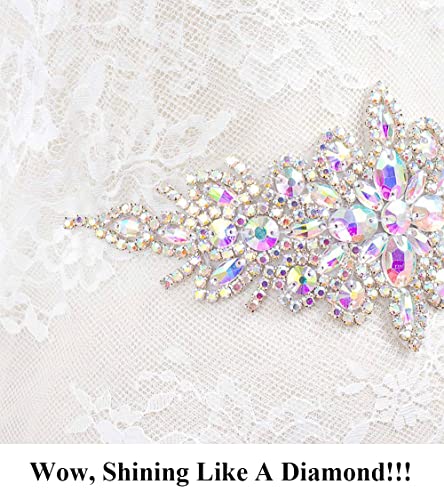 Pardecor Crystal Belt Wedding Rhinestone Applique Glitter Dress Belts Beaded Bridal Sash Wedding Belt Bridal Belt…2