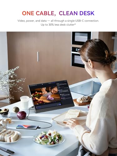 Image of UPERFECT Portable Monitor, 15.6 inch 1080P Ultra-Slim IPS Display | 125% sRGB, USB-C & HDMI, Plug & Play, Built-In Stand, Dual Speakers, Portable Gaming Screen for Laptop & Console