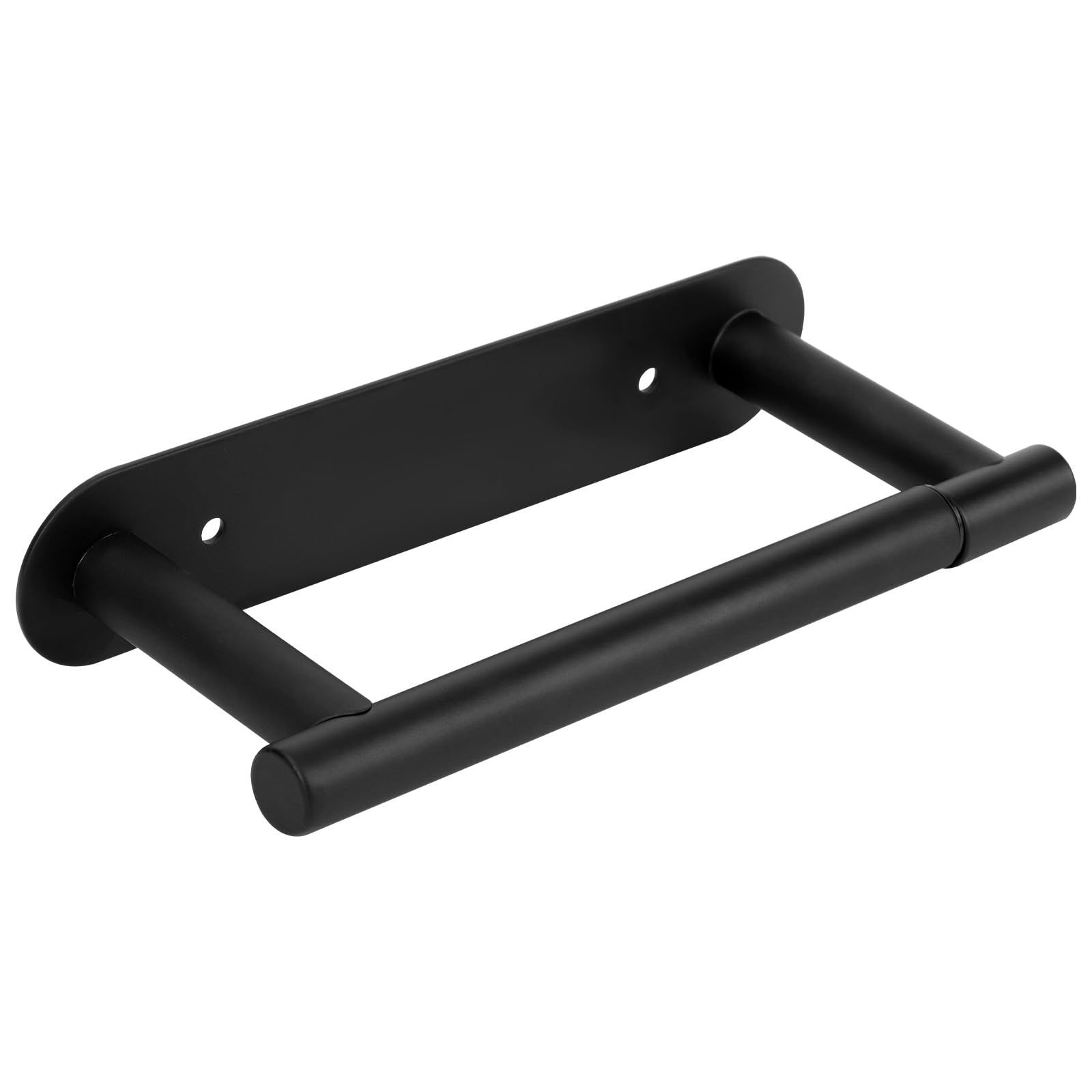 Matte Black Toilet Paper Holder 304 Stainless Steel Pivoting Roll Secure Adhesive or Screw Mount Wall Mount Design with Swivel Snap Lock Bathroom General