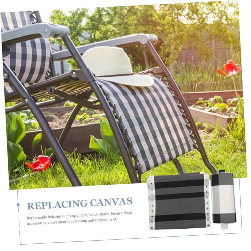 Toile de rechange pour chaise longue pliante rayée avec coussin de jardin - 7