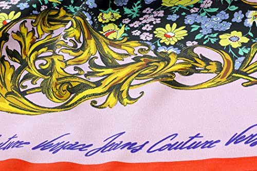 VERSACE JEANS COUTURE Baroque Floral Multicolor Pure Silk Scarf for Womens2