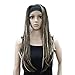Lydell Braided Wig Afro Long Synthetic Fully Hand Tied Twist Braided Wigs #12TT26 Brown Highlighted
