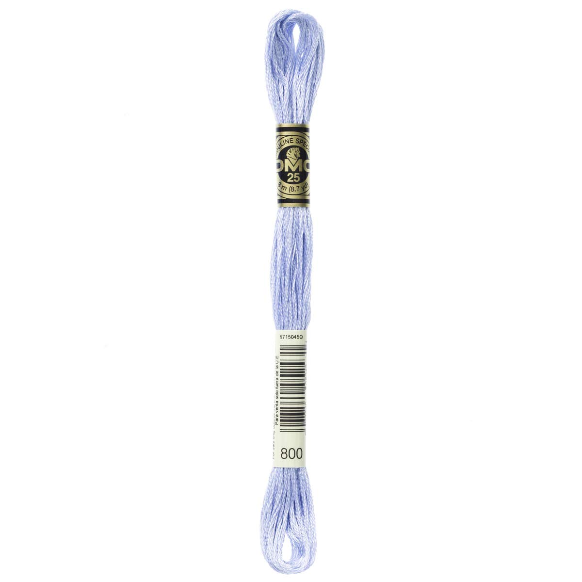 DMC Embroidery Floss Mouline Stranded Cotton Thread for Hand Embroidery and Sewing - Colour No: 800-12 x 8m Skeins — image 1