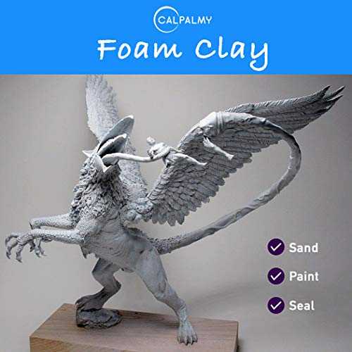 Image of 1.1lb Moldable Cosplay Foam Clay (Grey) - High Density for Intricate Designs | Air Dries to Perfection for Cutting with a Knife or Rotary Tool, Sanding or Shaping