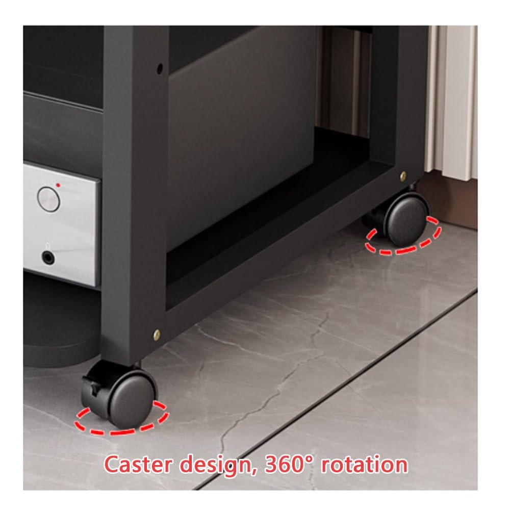 Armadietto portaoggetti rimovibile nero – Supporto AV a 4 livelli per DVD/CD/amplificatore – Elegante design aperto, altezza 90 cm, perfetto per l'installazione di home theater