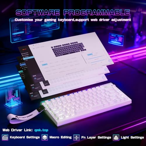 Image of ATTACK SHARK R85 HE Rapid Trigger Keyboard Magnetic Switch with Custom Lightbox, 75% Wired Mechanical Keyboard, 8KHz Polling Rate, 0.005mm RT Accuracy, Support RT /Snap Tap /DKS /MT /TGL (White Contour)