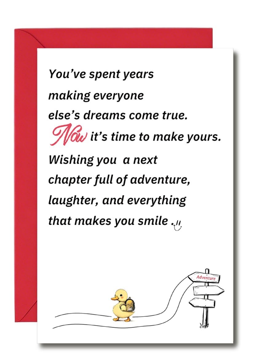 Retirement Card Gift for Women Men - Funny Retirement Cards with Envelopes for Husband Wife, Happy Leaving Cards for Coworker Friend Family, Unique