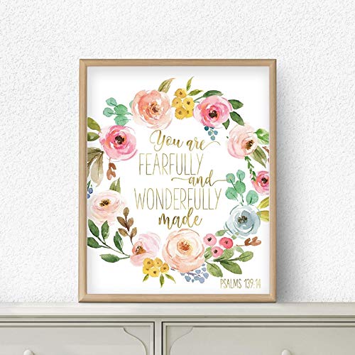 Toile Psaume et aquarelle pour la décoration de la chambre de bébé fille