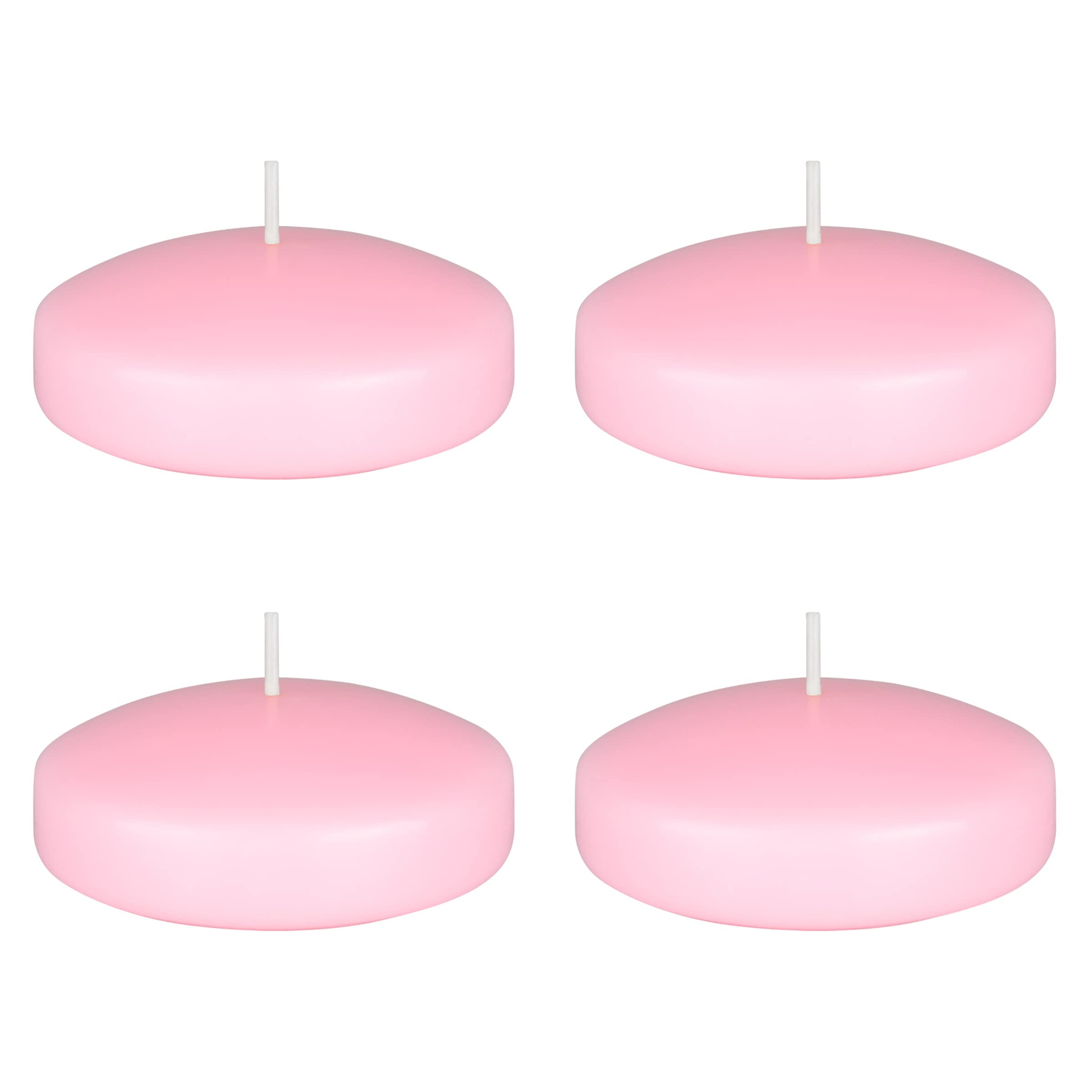 Mega Kerzen – geruchloses 7,6 cm Disc Schwimmkerzen – Pink, Set 4